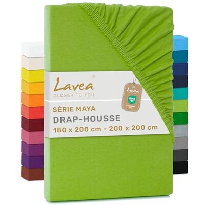 Lavea ® Drap-Housse 180x190/200 cm – Coton 100% Doux et Respirant – pour Matelas Épais Jusqu’à 20 cm – Jersey avec Élastique Tout Autour – Vert Pomme Lavea ® Drap-Housse 180x190/200 cm – Coton 100% Doux et Respirant – pour Matelas Épais Jusqu’à 20 cm – Jersey avec Élastique Tout Autour – Vert Pomme
