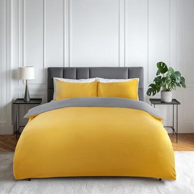 Emma Barclay Lyla Couette réversible 100% Polyester, Ocre/Gris, lit Double Emma Barclay Lyla Couette réversible 100% Polyester, Ocre/Gris, lit Double
