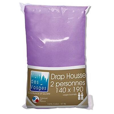 Nuit des Vosges 2105728 Cotoval Drap Housse Uni Coton Parme 140 x 190 cm Nuit des Vosges 2105728 Cotoval Drap Housse Uni Coton Parme 140 x 190 cm