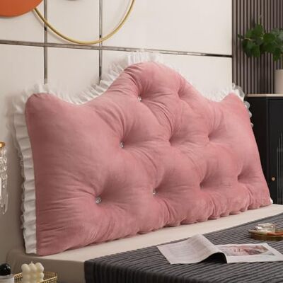 YFPZHZ Coussin de tête de lit en peluche avec housse amovible et lavable (180 x 70 x 15 cm, rose 1) YFPZHZ Coussin de tête de lit en peluche avec housse amovible et lavable (180 x 70 x 15 cm, rose 1)