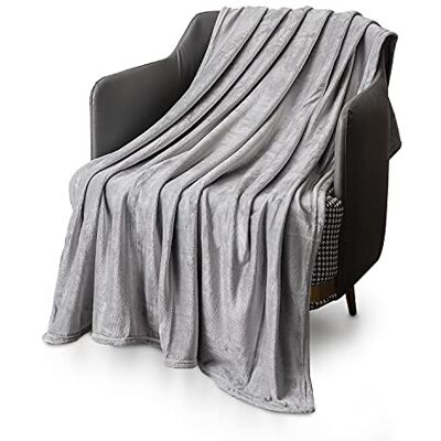 KEPLIN Grand couvre-lit en flanelle 150 x 200 cm Microfibre douce, moelleuse et chaude et légère pour housse de couette tapis Cadeau idéal pour adultes ou enfants (gris argenté, double) KEPLIN Grand couvre-lit en flanelle 150 x 200 cm Microfibre douce, moelleuse et chaude et légère pour housse de couette tapis Cadeau idéal pour adultes ou enfants (gris argenté, double)