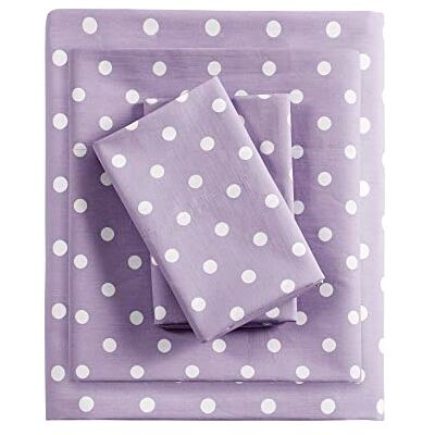 Intelligent Design Mi-Zone Polka Dot Coton de Feuille, Violet, Queen Intelligent Design Mi-Zone Polka Dot Coton de Feuille, Violet, Queen