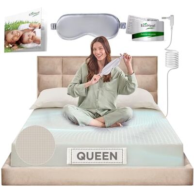 ECOHEAL Earth Grounding Drap-housse doux pour un meilleur sommeil – 12% fibre d'argent, 4% soie et 84% coton bio – Beige – Grand lit ECOHEAL Earth Grounding Drap-housse doux pour un meilleur sommeil – 12% fibre d'argent, 4% soie et 84% coton bio – Beige – Grand lit