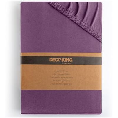 DecoKing Drap-Housse 200x220-220x240 cm 100% Coton Peigné Jersey Doux Drap Housse 200x220cm 220x240cm Prune Amber DecoKing Drap-Housse 200x220-220x240 cm 100% Coton Peigné Jersey Doux Drap Housse 200x220cm 220x240cm Prune Amber