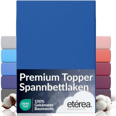 etérea Himmlische Qualität etérea Drap-Housse Jersey Surmatelas 140x200-160x220 cm Bleu etérea Himmlische Qualität etérea Drap-Housse Jersey Surmatelas 140x200-160x220 cm Bleu