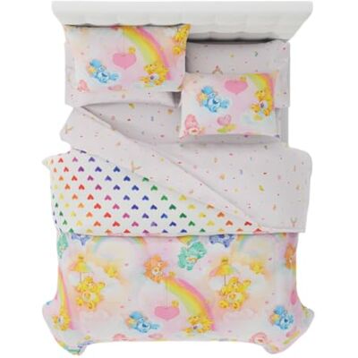 Franco Collectibles Care Bears Parure de lit 7 pièces super douce avec couvre-oreiller, lit double, (produit sous licence officielle) Franco Collectibles Care Bears Parure de lit 7 pièces super douce avec couvre-oreiller, lit double, (produit sous licence officielle)