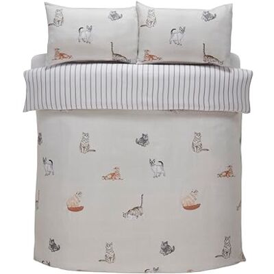 Rapport Purrfect Natural - Ensemble de housse de duvet double entièrement réversible Rapport Purrfect Natural - Ensemble de housse de duvet double entièrement réversible