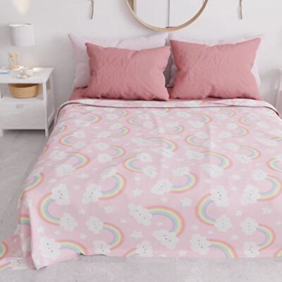 PETTI Artigiani Italiani Couvre-lit une place et demie printemps-été, couverture légère une place et demie, drap de lit, 100% Rainbow Made in Italy PETTI Artigiani Italiani Couvre-lit une place et demie printemps-été, couverture légère une place et demie, drap de lit, 100% Rainbow Made in Italy