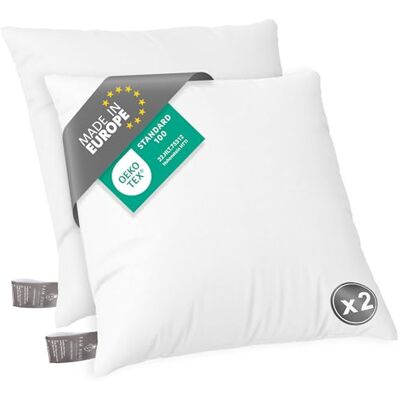 FH FAM' HOME HOME COSINESS FAM Home Oreiller 80x80 Lot de 2 Anti Acarien I Coussin Rectangulaire Moelleux Microfibre Douces Hypoallergenique Entretien Facile FH FAM' HOME HOME COSINESS FAM Home Oreiller 80x80 Lot de 2 Anti Acarien I Coussin Rectangulaire Moelleux Microfibre Douces Hypoallergenique Entretien Facile