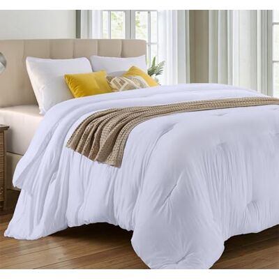 Utopia Bedding Couette matelassée alternative en duvet toutes saisons Insert de couette avec languettes d'angle Lavable en machine Couette de lit Blanc Utopia Bedding Couette matelassée alternative en duvet toutes saisons Insert de couette avec languettes d'angle Lavable en machine Couette de lit Blanc