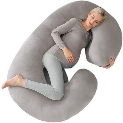 EarKings Coussin de grossesse en forme de C Soutien complet du corps pour un sommeil confortable sur le côté Soulage la pression sur les hanches 140 x 80 cm avec housse amovible et lavable En forme de C EarKings Coussin de grossesse en forme de C Soutien complet du corps pour un sommeil confortable sur le côté Soulage la pression sur les hanches 140 x 80 cm avec housse amovible et lavable En forme de C