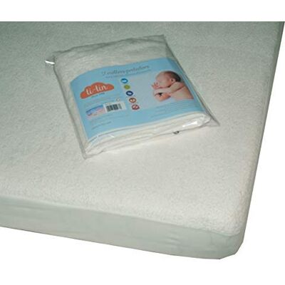 Ti TIN , Lot de 2 Protèges Matelas pour Lit Enfant/Bébé, 80x130 cm Protège matelas Doux, Respirant, Imperméable et Antibactérien 100% Coton Doublure en Polyuréthane Tissu Éponge Couleur Blanc Ti TIN , Lot de 2 Protèges Matelas pour Lit Enfant/Bébé, 80x130 cm Protège matelas Doux, Respirant, Imperméable et Antibactérien 100% Coton Doublure en Polyuréthane Tissu Éponge Couleur Blanc