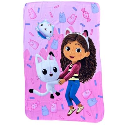 CARTOON Plaid Gabby's Dollhouse 100x150 cm couverture polaire pour enfants 100% polyester doux 210gsm CARTOON Plaid Gabby's Dollhouse 100x150 cm couverture polaire pour enfants 100% polyester doux 210gsm