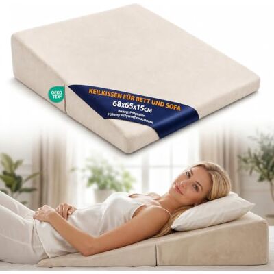 Totsy Baby Coussin de Lecture pour Lit & Triangulaire Tête de Lit 68x65 cm Oreiller Anti Reflux Rehausseur Matelas Adulte – Housse Lavable Öko-Tex Totsy Baby Coussin de Lecture pour Lit & Triangulaire Tête de Lit 68x65 cm Oreiller Anti Reflux Rehausseur Matelas Adulte – Housse Lavable Öko-Tex