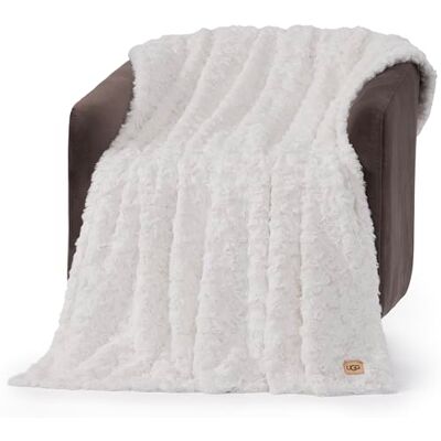 UGG 10483 Adalee Couverture réversible en fausse fourrure douce, douillette, moelleuse, de style hôtelier, décoration d'intérieur, douce et luxueuse pour canapé, 177,8 x 127,2 cm, naturel UGG 10483 Adalee Couverture réversible en fausse fourrure douce, douillette, moelleuse, de style hôtelier, décoration d'intérieur, douce et luxueuse pour canapé, 177,8 x 127,2 cm, naturel