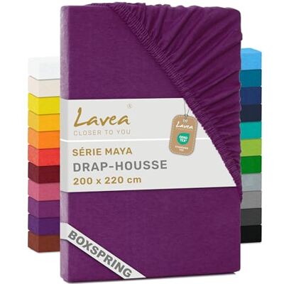 Lavea ® Drap-Housse 200x220 cm – Coton 100% Doux et Respirant – pour Matelas Épais Jusqu’à 35 cm – Jersey avec Élastique Tout Autour – Lilas Lavea ® Drap-Housse 200x220 cm – Coton 100% Doux et Respirant – pour Matelas Épais Jusqu’à 35 cm – Jersey avec Élastique Tout Autour – Lilas