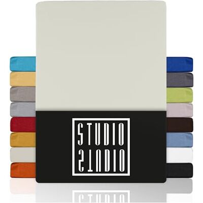 STUDIO Drap-Housse 120x200cm – Jersey 100 % Coton Peigné – Neige – Certifié OEKO-TEX – Infroissable, Extensible – Pour Matelas 15–25 cm STUDIO Drap-Housse 120x200cm – Jersey 100 % Coton Peigné – Neige – Certifié OEKO-TEX – Infroissable, Extensible – Pour Matelas 15–25 cm