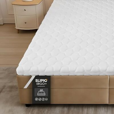 SLIPIO Surmatelas 100x200 cm 5 cm Ergo+ Mousse Orthopédique Topper de Matelas Housse Amovible Lavable Anti-acariens & Antiallergique SLIPIO Surmatelas 100x200 cm 5 cm Ergo+ Mousse Orthopédique Topper de Matelas Housse Amovible Lavable Anti-acariens & Antiallergique
