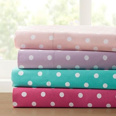 Intelligent Design MI ZONE Parure de lit 100% percale de coton ultra doux, lit double, rose foncé à pois Intelligent Design MI ZONE Parure de lit 100% percale de coton ultra doux, lit double, rose foncé à pois
