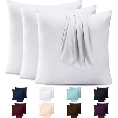 Utopia Bedding Lot de 4 taies d'oreiller, 40 x 40 cm, en 100 % polyester, blanches, housses pour coussin de 40 x 40 cm, résistantes au rétrécissement et à la décoloration Utopia Bedding Lot de 4 taies d'oreiller, 40 x 40 cm, en 100 % polyester, blanches, housses pour coussin de 40 x 40 cm, résistantes au rétrécissement et à la décoloration