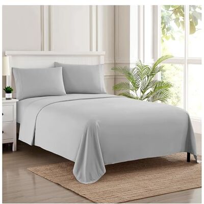 home sweet home collection Parure de lit de luxe 1800 fils au pouce carré Draps en microfibre brossée douce de qualité égyptienne Ensemble de literie avec drap plat, drap-housse, 2 taies d'oreiller home sweet home collection Parure de lit de luxe 1800 fils au pouce carré Draps en microfibre brossée douce de qualité égyptienne Ensemble de literie avec drap plat, drap-housse, 2 taies d'oreiller