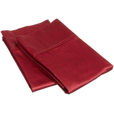Superior Lot de 2 taies d'oreiller 100% coton peigné à fibres longues 800 fils/cm², bordeaux, standard Superior Lot de 2 taies d'oreiller 100% coton peigné à fibres longues 800 fils/cm², bordeaux, standard