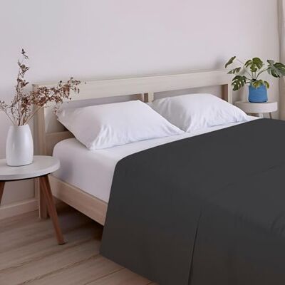 ECOMMERC3 Drap de dessus extra doux et confortable pour lit de 160 cm, couleur noire, fabriqué en Espagne, respirant, facile d'entretien ECOMMERC3 Drap de dessus extra doux et confortable pour lit de 160 cm, couleur noire, fabriqué en Espagne, respirant, facile d'entretien