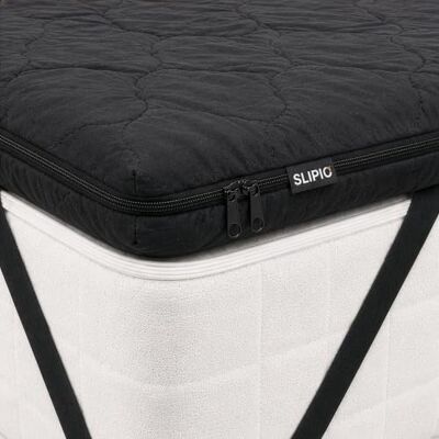 SLIPIO Surmatelas 100x190 cm Noir 5 cm Ergo+ Mousse Orthopédique Topper de Matelas Housse Amovible Lavable Anti-acariens & Antiallergique SLIPIO Surmatelas 100x190 cm Noir 5 cm Ergo+ Mousse Orthopédique Topper de Matelas Housse Amovible Lavable Anti-acariens & Antiallergique