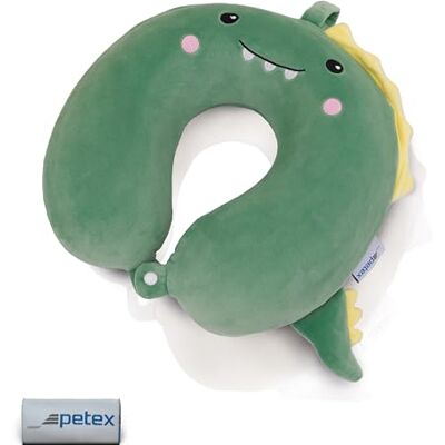 Petex Coussin de nuque, coussin de voyage, avec mousse à mémoire de forme, pour enfant, 29 x 28 cm, motif dragon Petex Coussin de nuque, coussin de voyage, avec mousse à mémoire de forme, pour enfant, 29 x 28 cm, motif dragon