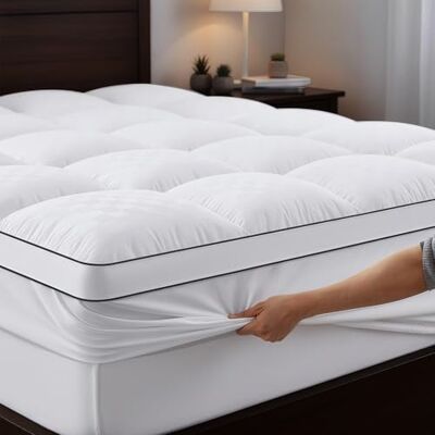 Autsel Surmatelas 180x200cm Protège Matelas 2 Personnes en Microfibre Respirant, Hypoallergénique Surmatelas avec Extensible Grande Bonnet Autsel Surmatelas 180x200cm Protège Matelas 2 Personnes en Microfibre Respirant, Hypoallergénique Surmatelas avec Extensible Grande Bonnet
