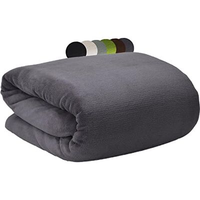 Beautissu Couverture Polaire 220x240cm Aurelia – Microfibres – Couvre Lit Doux & Confortable – Plaid Doux & Douillet – Jeté de Canapé Anthracite Beautissu Couverture Polaire 220x240cm Aurelia – Microfibres – Couvre Lit Doux & Confortable – Plaid Doux & Douillet – Jeté de Canapé Anthracite