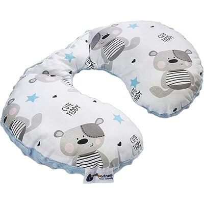 Medi Partners Coussin Voyage Enfant de Cou pour Bebe Repose Tete Voiture Oreiller Voyag 100% Coton/Minky Oreill Cale Nuque Tour du voiture Avion Bébé (Teddy avec Minky Bleu Clair) Medi Partners Coussin Voyage Enfant de Cou pour Bebe Repose Tete Voiture Oreiller Voyag 100% Coton/Minky Oreill Cale Nuque Tour du voiture Avion Bébé (Teddy avec Minky Bleu Clair)