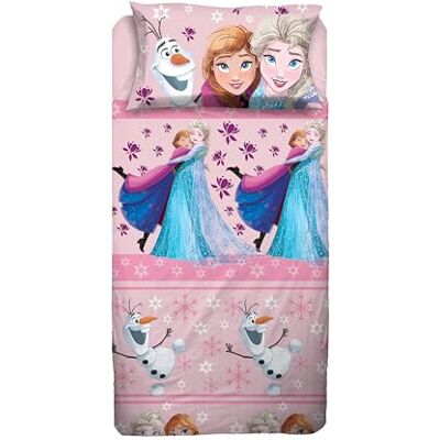 hermet Frozen Parure de lit 1 place, parure de lit simple Disney, drap plat, taie d'oreiller, rose, Disney, 100% coton, produit officiel hermet Frozen Parure de lit 1 place, parure de lit simple Disney, drap plat, taie d'oreiller, rose, Disney, 100% coton, produit officiel