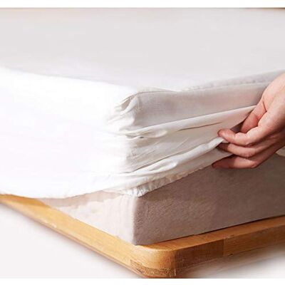 LEOCLOTHO Protège-matelas imperméable en coton doux et respirant Blanc 120 x 190 x 30 cm LEOCLOTHO Protège-matelas imperméable en coton doux et respirant Blanc 120 x 190 x 30 cm