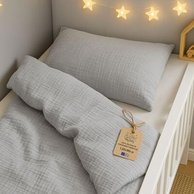 Totsy Baby Housse de Couette Bébé Mousseline 90 x 120 cm Coton – Parure de Lit avec Taie d'Oreiller 40 x 60 cm & Fermeture Éclair – Linge de Lit Enfant Mousseline Garçon Fille Oeko-Tex Gris Totsy Baby Housse de Couette Bébé Mousseline 90 x 120 cm Coton – Parure de Lit avec Taie d'Oreiller 40 x 60 cm & Fermeture Éclair – Linge de Lit Enfant Mousseline Garçon Fille Oeko-Tex Gris