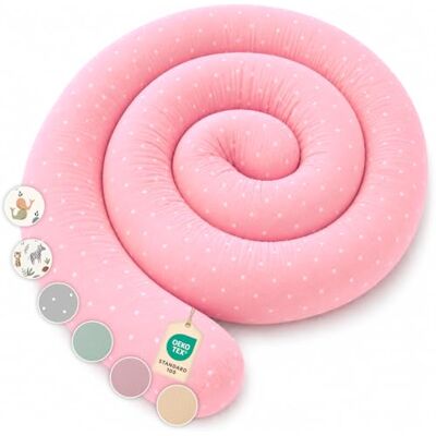 Lovely Hippo Coussin de positionnement latéral en 100 % coton Long oreiller de lit Traversin de lit Rose à pois 200 cm Lovely Hippo Coussin de positionnement latéral en 100 % coton Long oreiller de lit Traversin de lit Rose à pois 200 cm