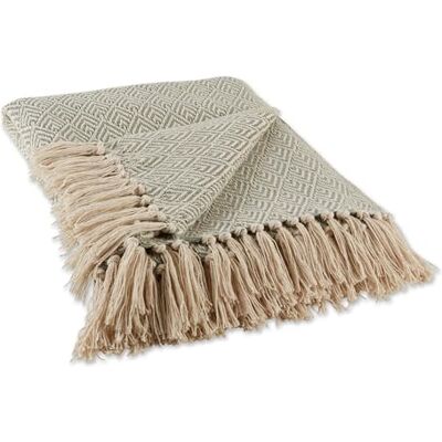 DII Jeté en coton tissé collection motif diamant, 127 x 152,4 cm, artichaut DII Jeté en coton tissé collection motif diamant, 127 x 152,4 cm, artichaut