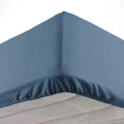 Douceur d'Intérieur , Drap Housse 2 Personnes 140 x 190 cm Microfibre Unie Oscar Bleu Nuit, 100% Polyester 1643698 Douceur d'Intérieur , Drap Housse 2 Personnes 140 x 190 cm Microfibre Unie Oscar Bleu Nuit, 100% Polyester 1643698