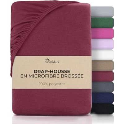 NatureMark Drap-housse en microfibre Doux, respirant et facile d'entretien Doux pour la peau, séchage rapide et indéformable 180 x 200 cm Rouge bordeaux NatureMark Drap-housse en microfibre Doux, respirant et facile d'entretien Doux pour la peau, séchage rapide et indéformable 180 x 200 cm Rouge bordeaux