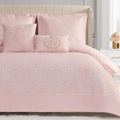 Juicy Couture Dovona Parure de lit 4 pièces pour lit simple/lit simple XL, rose pâle Juicy Couture Dovona Parure de lit 4 pièces pour lit simple/lit simple XL, rose pâle