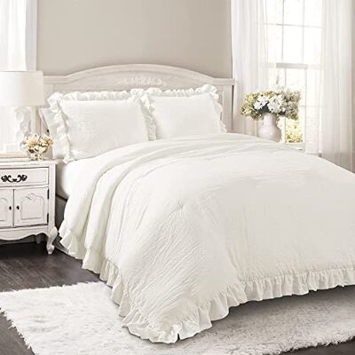 Lush Decor Reyna Parure de lit à Volants – Parure de lit 3 pièces Confortable à Volants – Élégance intemporelle et Confort pour Chambre à Coucher – Très Grand lit – Blanc Lush Decor Reyna Parure de lit à Volants – Parure de lit 3 pièces Confortable à Volants – Élégance intemporelle et Confort pour Chambre à Coucher – Très Grand lit – Blanc