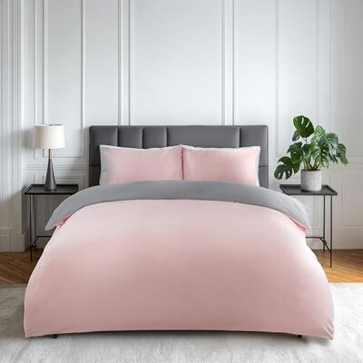 Emma Barclay Couette réversible Lyla, 100% Polyester, Rose pâle/Gris, Double Emma Barclay Couette réversible Lyla, 100% Polyester, Rose pâle/Gris, Double