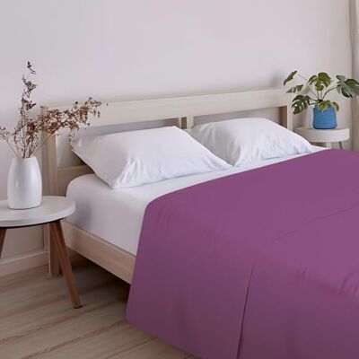 ECOMMERC3 Drap de dessus extra doux et confortable pour lit de 135 cm, couleur lilas, fabriqué en Espagne, respirant, facile d'entretien ECOMMERC3 Drap de dessus extra doux et confortable pour lit de 135 cm, couleur lilas, fabriqué en Espagne, respirant, facile d'entretien