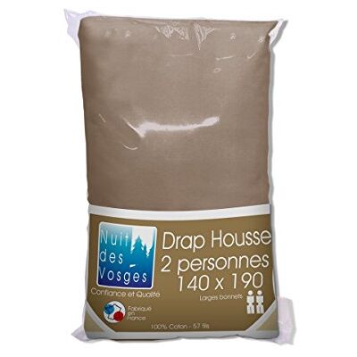 Nuit des Vosges Cotoval Drap Housse Coton Cannelle 140 x 190 cm, Canelle Nuit des Vosges Cotoval Drap Housse Coton Cannelle 140 x 190 cm, Canelle
