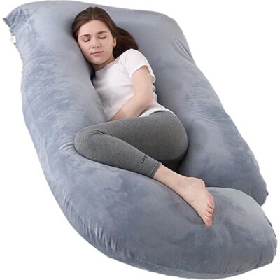 EarKings Coussin de Grossesse G-Shape Soutien Complet du Corps pour un sommeil confortable sur le côté Soulage la pression sur les hanches 140 x 80 cm avec housse amovible et lavable G-Shape & Dark Grey EarKings Coussin de Grossesse G-Shape Soutien Complet du Corps pour un sommeil confortable sur le côté Soulage la pression sur les hanches 140 x 80 cm avec housse amovible et lavable G-Shape & Dark Grey