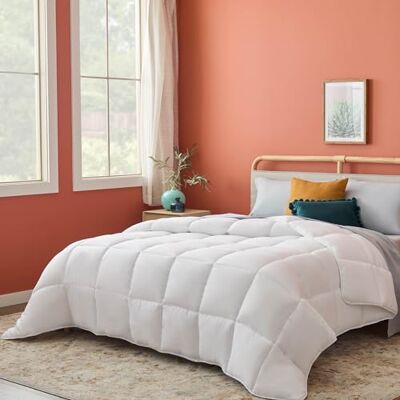 Linenspa Couette en Duvet Alternatif et Insert, Toutes Saisons, piqûres carrés, literie pour Enfants, Adolescents et Adultes, Blanc, lit King Size Oversize Linenspa Couette en Duvet Alternatif et Insert, Toutes Saisons, piqûres carrés, literie pour Enfants, Adolescents et Adultes, Blanc, lit King Size Oversize