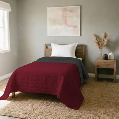 Italian Bed Linen Letní přehoz 170 x 270 cm Grigio/Bordeaux - linge de lit Italian Bed Linen Letní přehoz 170 x 270 cm Grigio/Bordeaux - linge de lit