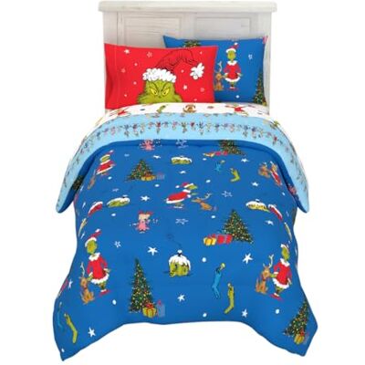 Franco Parure de lit et couette en microfibre, multicolore, lit simple Franco Parure de lit et couette en microfibre, multicolore, lit simple
