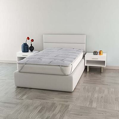 Italian Bed Linen MB HOME ITALY, Surmatelas matelassé, Tencel, Gris Clair, 1 Place 85 x 195 cm Italian Bed Linen MB HOME ITALY, Surmatelas matelassé, Tencel, Gris Clair, 1 Place 85 x 195 cm