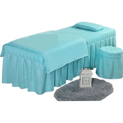 ATEUXOL Coussin pour chaise longue cosmétique 4 pièces Beauté Salon Parure de lit Housse de couette épaisse Fumigation Massage Spa Taie d'oreiller Set de housse de couette (bleu ciel, 190 x 80 cm) ATEUXOL Coussin pour chaise longue cosmétique 4 pièces Beauté Salon Parure de lit Housse de couette épaisse Fumigation Massage Spa Taie d'oreiller Set de housse de couette (bleu ciel, 190 x 80 cm)